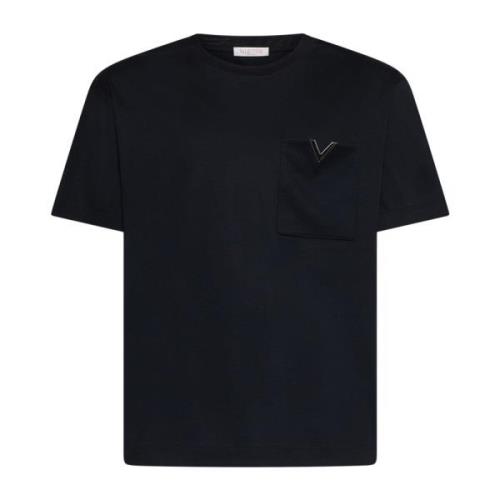 Sort T-shirt med V-logo