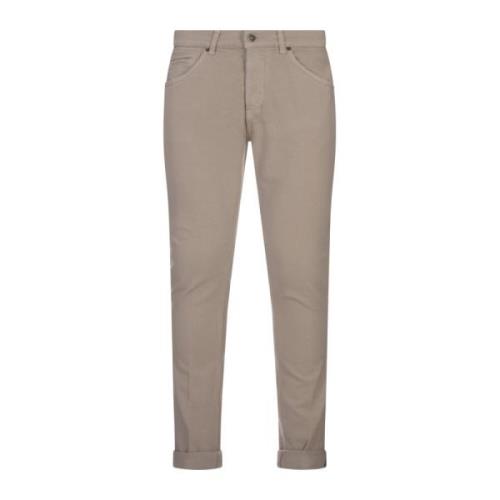 Beige Skinny Jeans med Lav Talje