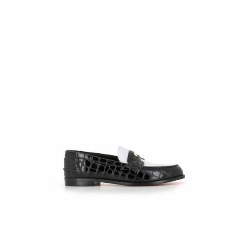 Hvide Krokodille Print Loafers