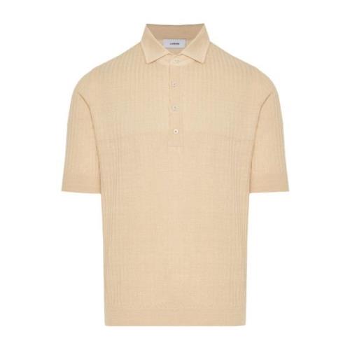 Linned/bomuld polo shirt Made in Italy