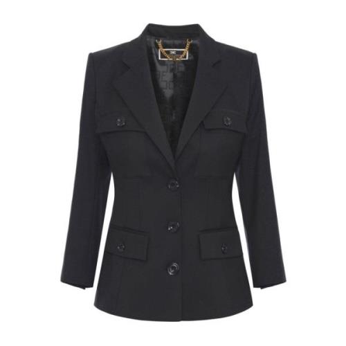 Sort Blazer med Spidse Revers