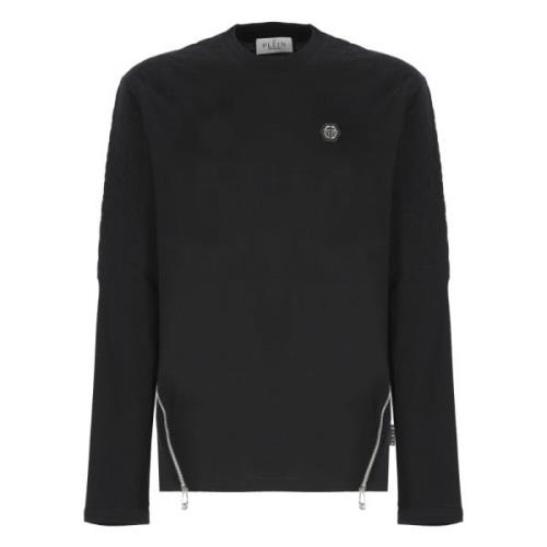 Sort Crewneck Sweatshirt med Hexagon Logo