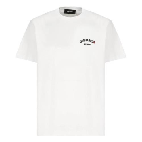 Hvid T-shirt med broderet logo