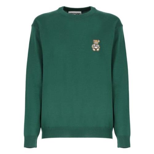 Grøn Sweater med Teddy Bear Logo