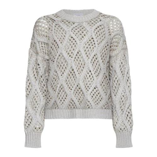 Diamantmønster Paillet Sweater