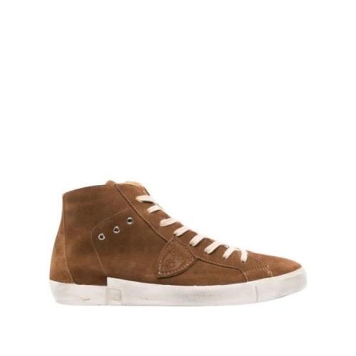 Brun Sneakers med Distressed Finish