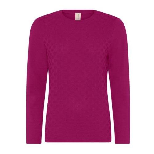 Prikstruktur Pullover Bluse Ametyst