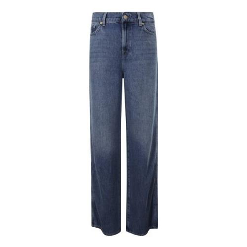 Højtaljede Brede Ben Denim Jeans