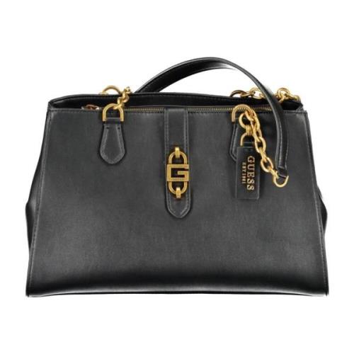 Sort Chic Satchel med Kontrastdetaljer