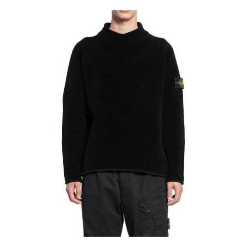 Sort Mock Neck Raglan Ærme Sweater