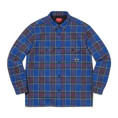 Quiltet Plaid Flannel Skjorte