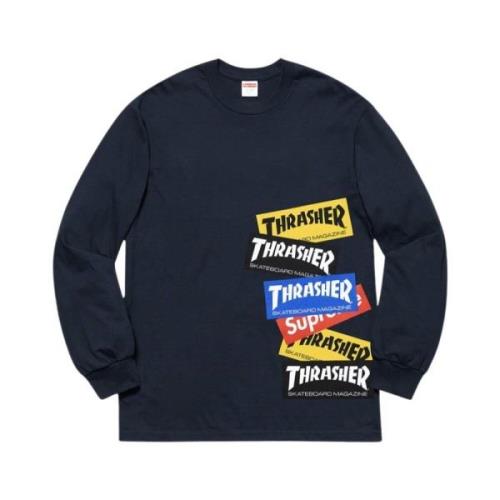 Begrænset Oplag Multi Logo Langærmet Tee Navy