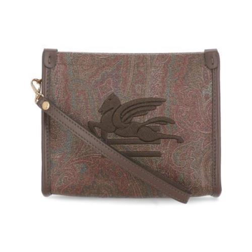 Brun Pochette med Paisley Mønster