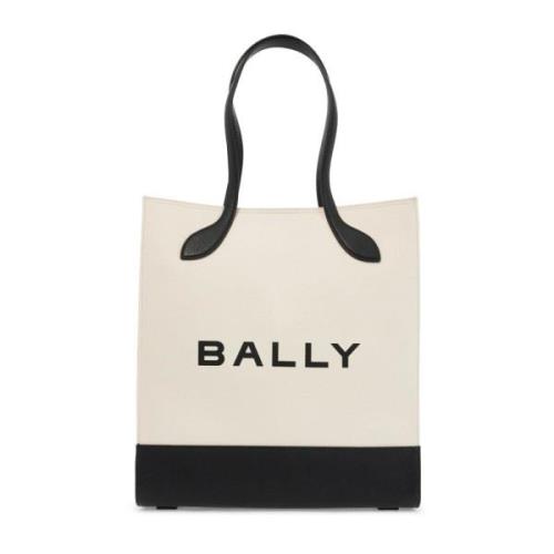 Logo Print Tote Bag med Læderhåndtag