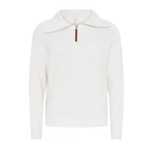 Off-White Zipped Roll-Neck Pullover Bluse