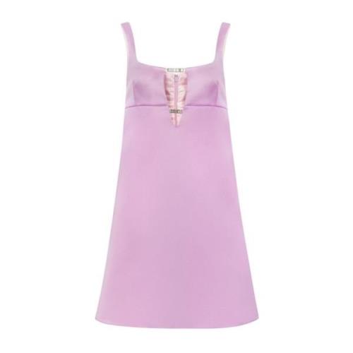 Pink Satin Mini A-Line Kjole