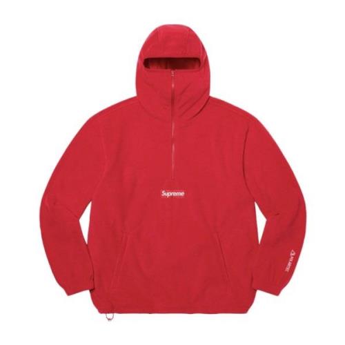 Rød Polartec Facemask Half Zip Pullover