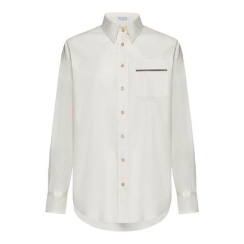 Vanilla Cream-tone Stretch Cotton Shirt