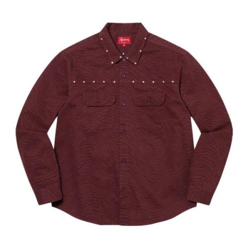 Studded Work Shirt Burgundy