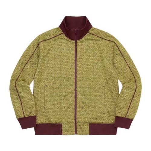 Gentag Track Jacket Olive Logo Jacquard