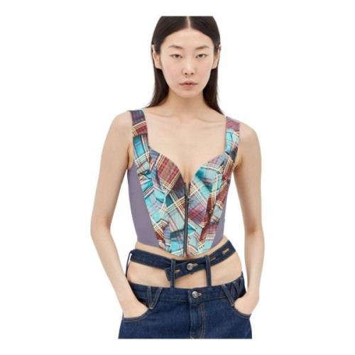 Mesh Panel Corsage Top