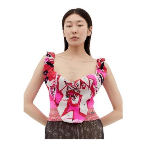 Grafisk Jacquard Crop Top