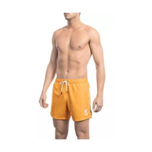 Orange Badeshorts med Frontprint