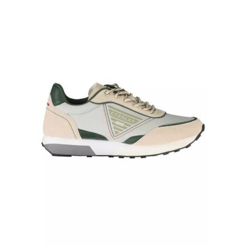 Beige Eco Læder Sneakers med Kontrastdetaljer