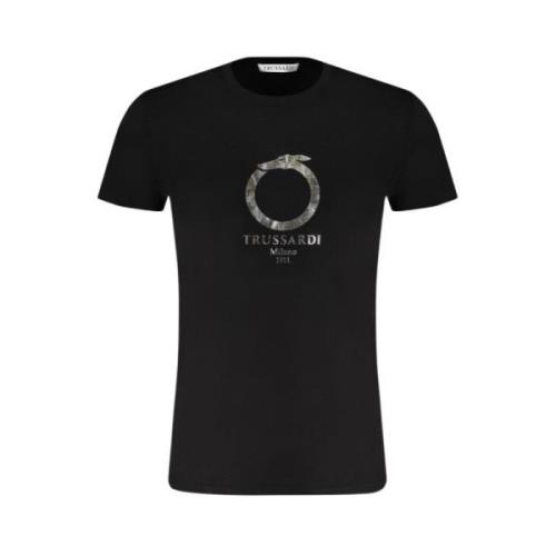 Sort T-shirt med Print Logo