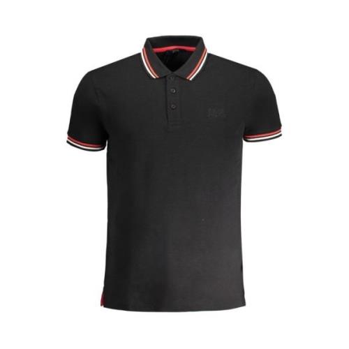 Sort Bomuld Polo Shirt med Korte Ærmer