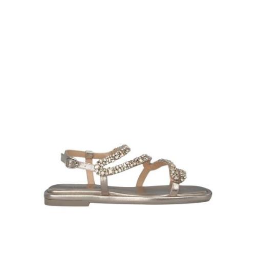 Firkantet tå rhinestone rem sandal