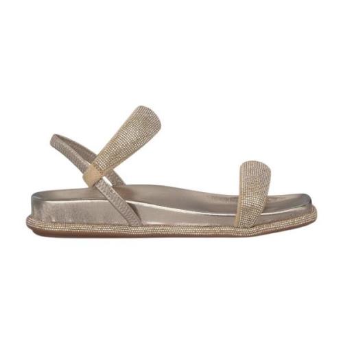 Glitrende flad sandal