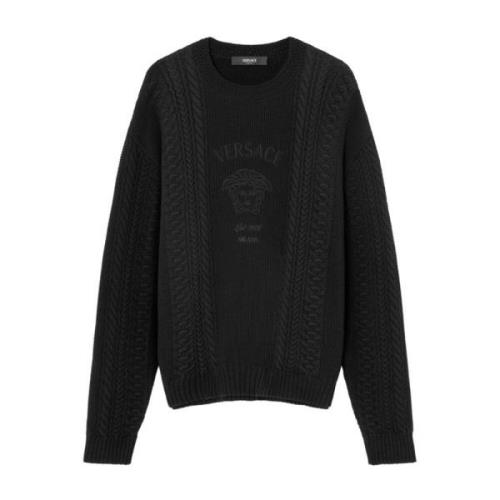 Sort Medusa Broderet Sweater