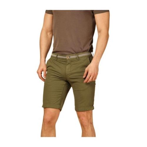 Slim Fit Grøn Chino Bermuda Shorts