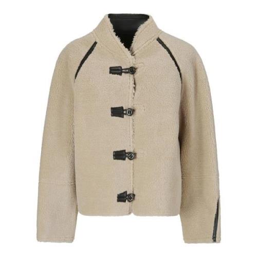 Shearling Coat med knaplukning