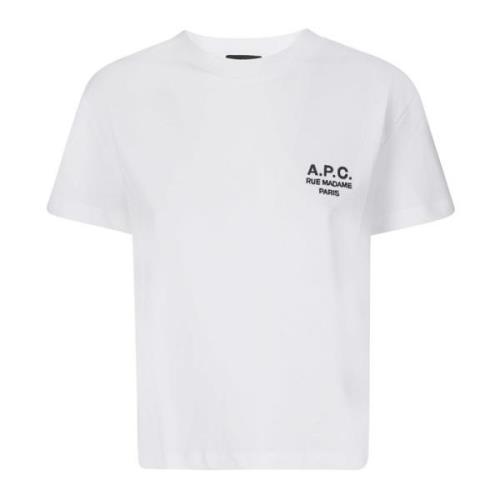 Hvid Boxy Fit T-Shirt med Broderet Logo