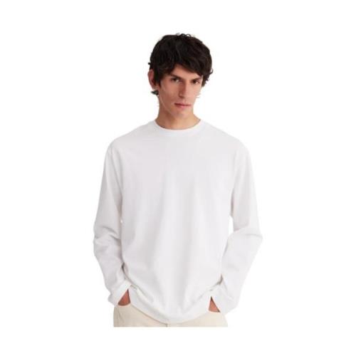 Hvid Oversize Langærmet T-shirt