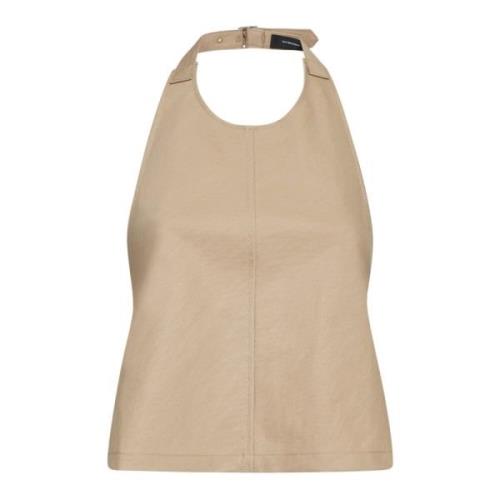 Khaki Halter Top A-Line Cut