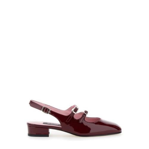 Burgundy Patent Hæl Sko