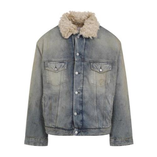 Blå Denim Jakke Klassisk Stil