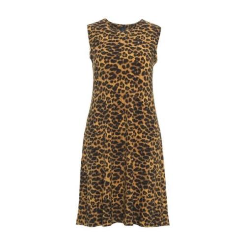 Leopard Print Swing Kjole Brun