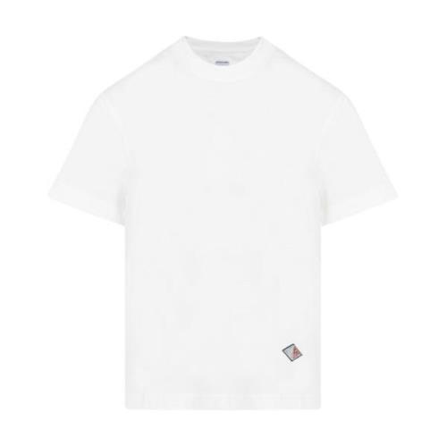 Hvid Bomulds T-shirt med Logo Patch