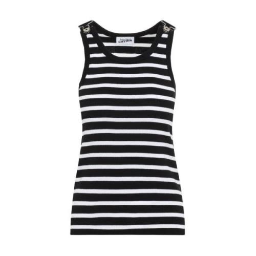 Sort Stribet Tank Top