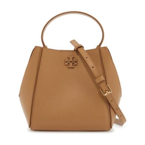 Grained Leather Bucket Bag med Double T