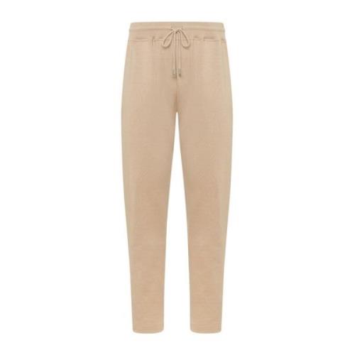 Beige Bomuld Joggers Letvægt Komfortabel Stil