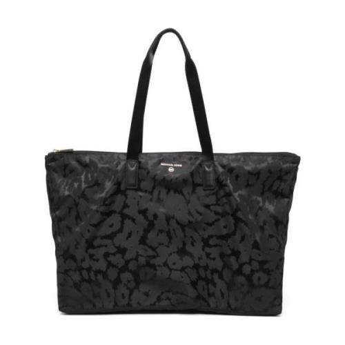 Sort Jacquard Logo Tote Taske