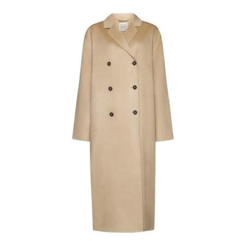 Oversized Double-Breasted Biscuit Wool Coat