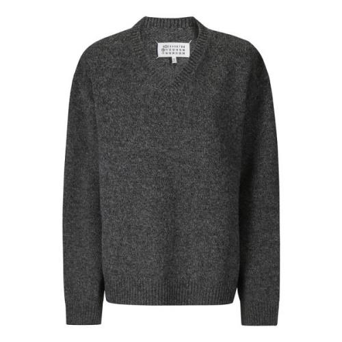 Melange Uld V-Hals Sweater