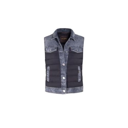 Marmoreret Denim Quiltet Dunvest