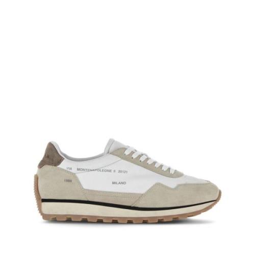 Hvide Læder Sneakers Tonal Syning